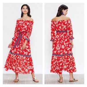 Red Otomi Print Maxi